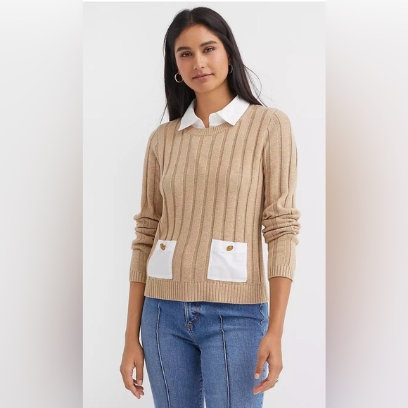 LOFT Sweaters - Loft Mixed Media Pocket Sweater